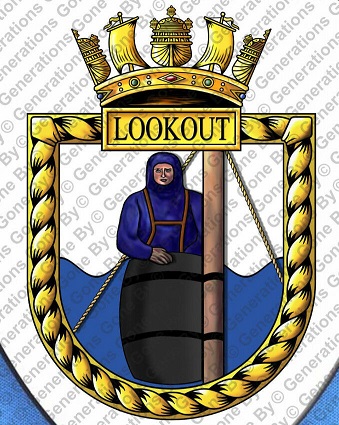 Coat of arms (crest) of the HMS Lookout, Royal Navy