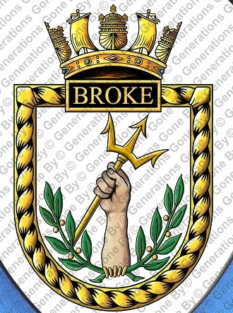 Coat of arms (crest) of the HMS Broke, Royal Navy