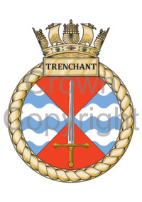 Coat of arms (crest) of the HMS Trenchant, Royal Navy