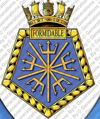 Coat of arms (crest) of the HMS Formidable, Royal Navy