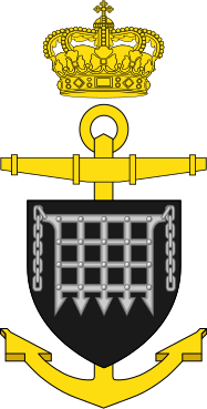 Coat of arms (crest) of the Minelayer Lougen (N41), Danish Navy