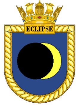Coat of arms (crest) of the HMS Eclipse, Royal Navy