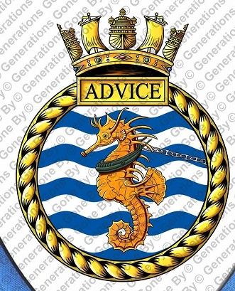 Coat of arms (crest) of the HMS Advice, Royal Navy
