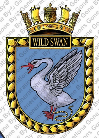Coat of arms (crest) of the HMS Wild Swan, Royal Navy