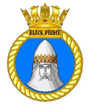 Coat of arms (crest) of the HMS Black Prince, Royal Navy
