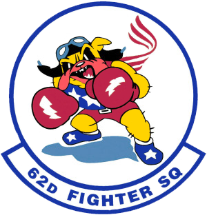 Coat of arms (crest) of the 62nd Fighter Squadron, US Air Force