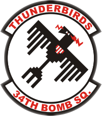 Coat of arms (crest) of the 34th Bombardment Squadron, US Air Force
