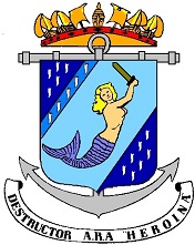 Coat of arms (crest) of the Destroyer ARA Heroína (D-12), Argentine Navy