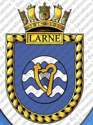 Coat of arms (crest) of the HMS Larne, Royal Navy
