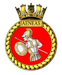 Coat of arms (crest) of the HMS Aeneas, Royal Navy
