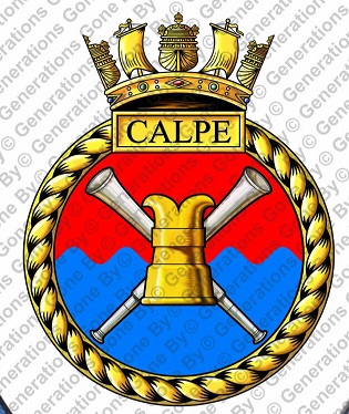 Coat of arms (crest) of the HMS Calpe, Royal Navy