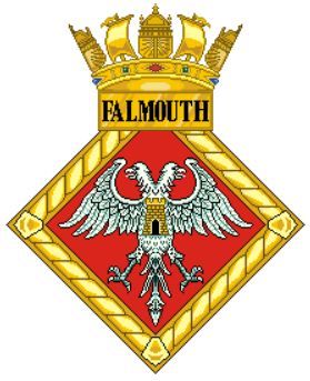 Coat of arms (crest) of the HMS Falmouth, Royal Navy