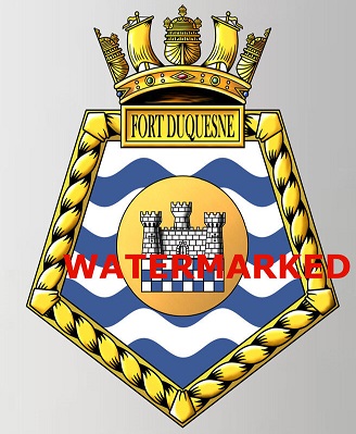 Coat of arms (crest) of the RFA Fort Duquesne, United Kingdom