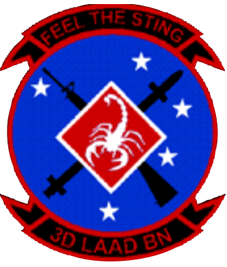 Coat of arms (crest) of the 3rd Low Altitude Air Defense Battalion Feel the Sting, USMC