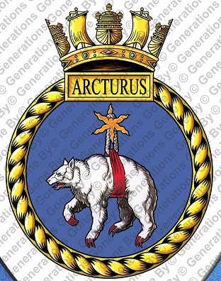 Coat of arms (crest) of the HMS Arcturus, Royal Navy