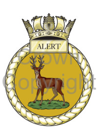 Coat of arms (crest) of the HMS Alert, Royal Navy