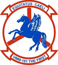 Coat of arms (crest) of the Marine Medium Tilt-Rotor Squadron (VMM)-161 Greyhawks, USMC
