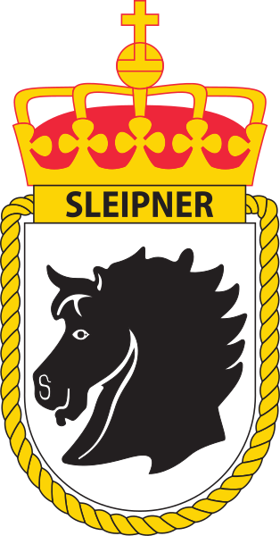 Coat of arms (crest) of the Corvette KNM Sleipner (P950 later F310), Norwegian Navy