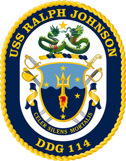 Coat of arms (crest) of the Destroyer USS Ralph Johnson (DDG-114)