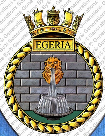 Coat of arms (crest) of the HMS Egeria, Royal Navy