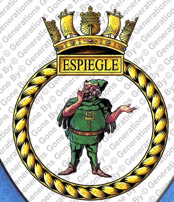Coat of arms (crest) of the HMS Espiegle, Royal Navy