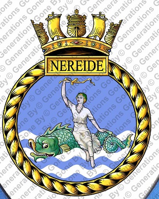 Coat of arms (crest) of the HMS Nereide, Royal Navy