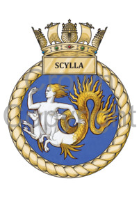 Coat of arms (crest) of the HMS Scylla, Royal Navy