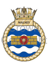 Coat of arms (crest) of the HMS Walney, Royal Navy