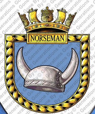Coat of arms (crest) of the HMS Norseman, Royal Navy