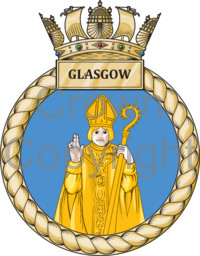 Coat of arms (crest) of the HMS Glasgow, Royal Navy