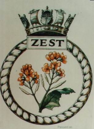Coat of arms (crest) of the HMS Zest, Royal Navy