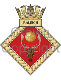 Coat of arms (crest) of the HMS Raleigh, Royal Navy