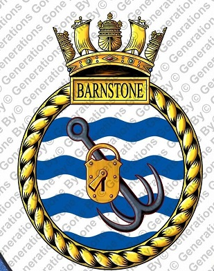 Coat of arms (crest) of the HMS Barnstone, Royal Navy