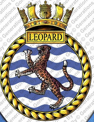 Coat of arms (crest) of the HMS Leopard, Royal Navy
