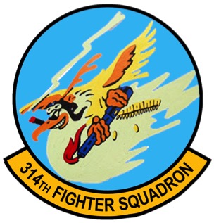 Coat of arms (crest) of the 314th Fighter Squadron, US Air Force