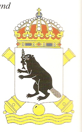 Coat of arms (crest) of the 5th Coastal Artillery Regiment Härnösand Coastal Artillery Regiment, Swedish Navy