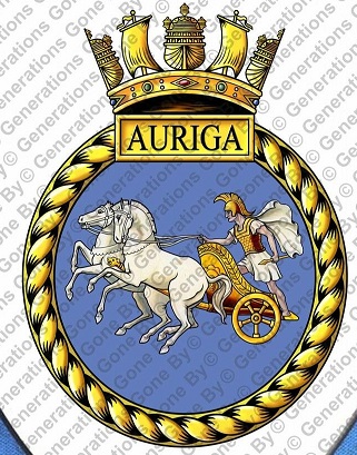 Coat of arms (crest) of the HMS Auriga, Royal Navy