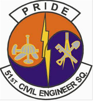 Coat of arms (crest) of the 51st Civil Engineer Squadron, US Air Force
