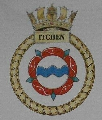 Coat of arms (crest) of the HMS Itchen, Royal Navy