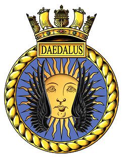 Coat of arms (crest) of the HMS Daedalus, Royal Navy