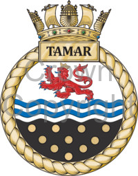 Coat of arms (crest) of the HMS Tamar, Royal Navy