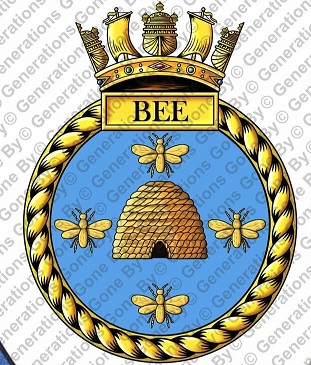 Coat of arms (crest) of the HMS Bee, Royal Navy