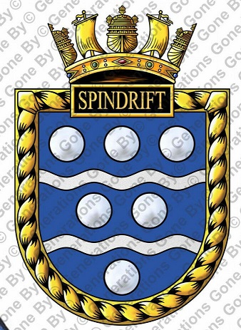 Coat of arms (crest) of the HMS Spindrift, Royal Navy