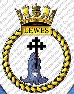 Coat of arms (crest) of the HMS Lewes, Royal Navy