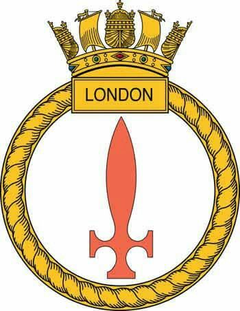 Coat of arms (crest) of the HMS London, Royal Navy