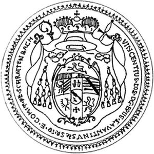 Arms (crest) of Vincenz Joseph Franz Sales von Schrattenbach