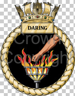 Coat of arms (crest) of the HMS Daring, Royal Navy