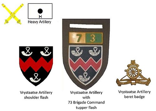Coat of arms (crest) of the Vrystaatse Artillerie Regiment, South African Army