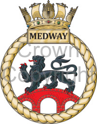 Coat of arms (crest) of the HMS Medway, Royal Navy