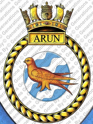 Coat of arms (crest) of the HMS Arun, Royal Navy